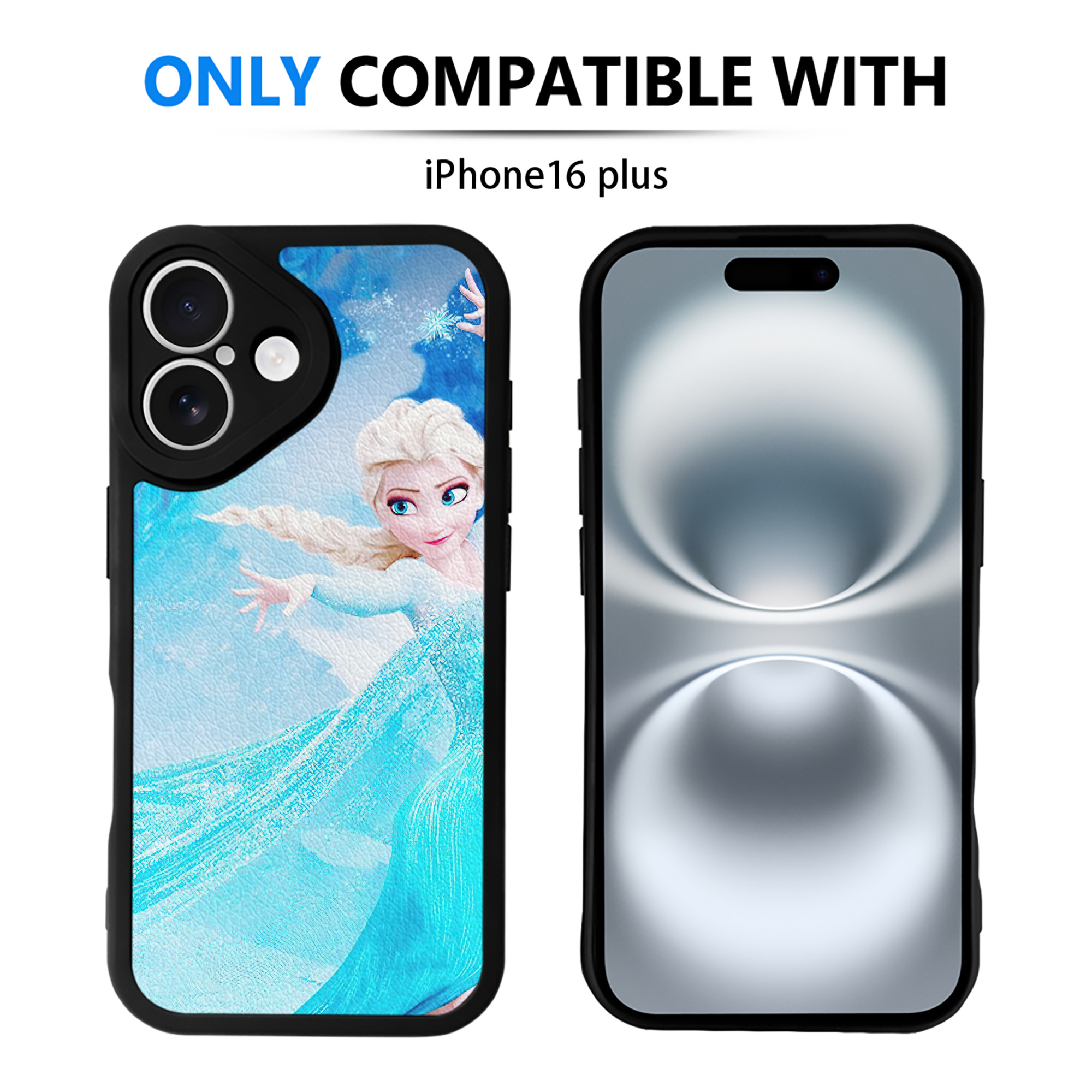 （画像用） アナと雪の女王 アンナ エルサ Frozen Anna Elsa 【iPhone 16シリーズ対応】シリコンスマホケース（レザー調） 材質：シリコン